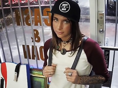 Watch Tattooed Skater Girl Gets Her Wet Pussy Wrecked At Pawnshop video
